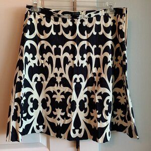 Vintage J Crew Cotton Skirt in Navy and Ivory | Size 8